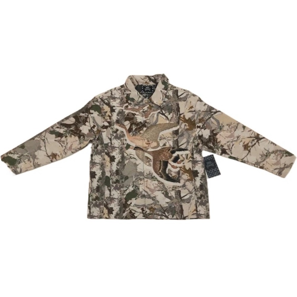 Rebel Vengeance Tapestry Jacket Mens Large Camo Duck Print Button Up Shirt NWT - Picture 3 of 15